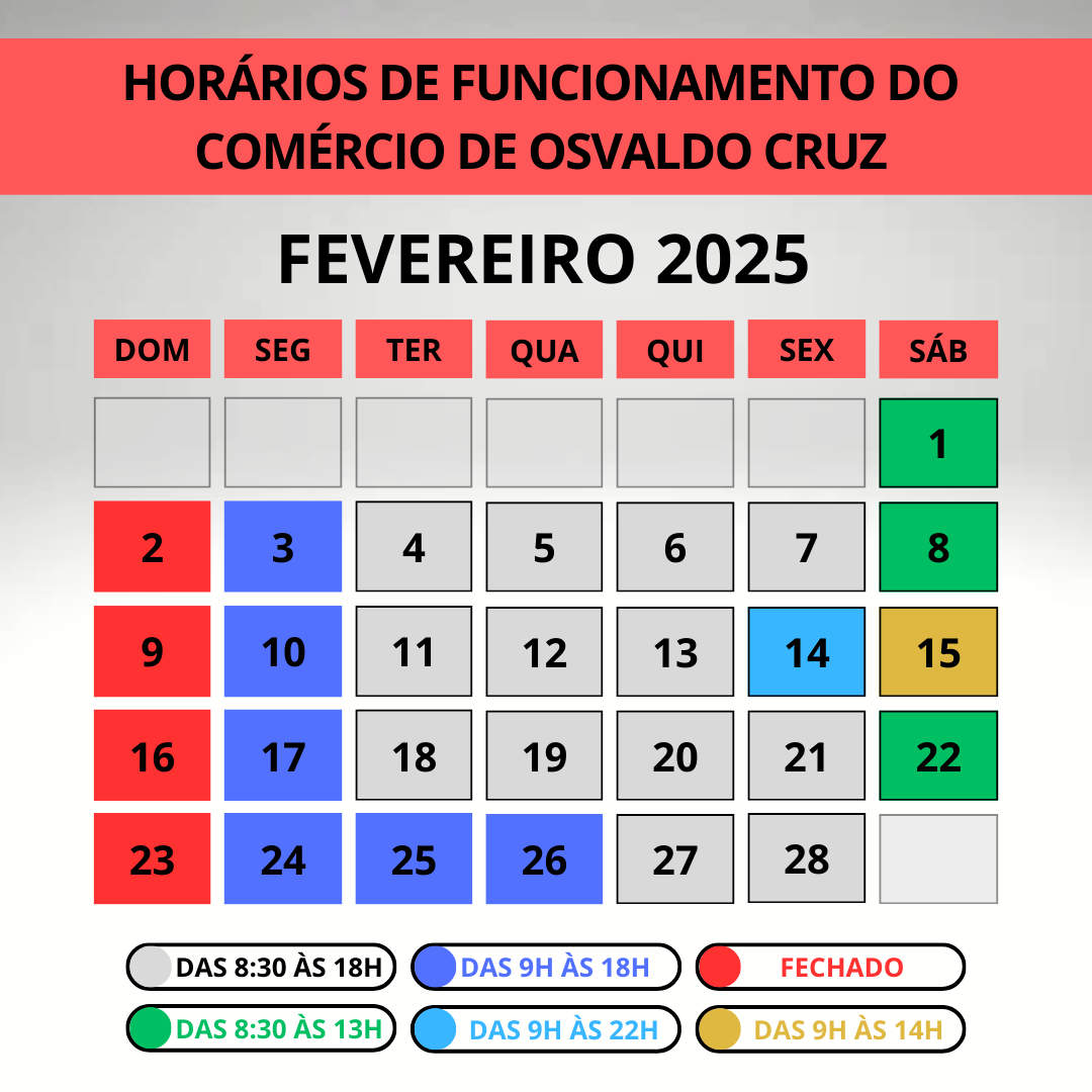 Calendário Fevereiro